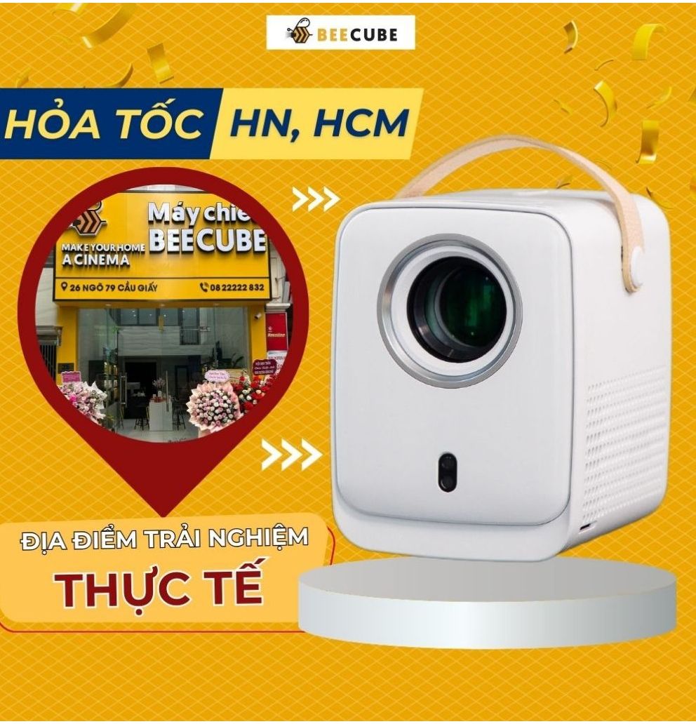 Máy chiếu mini beecube x2 max gen 4 hệ điều hành android + kết nối điện thoại + full hd 1080 - bảo hành 12 tháng