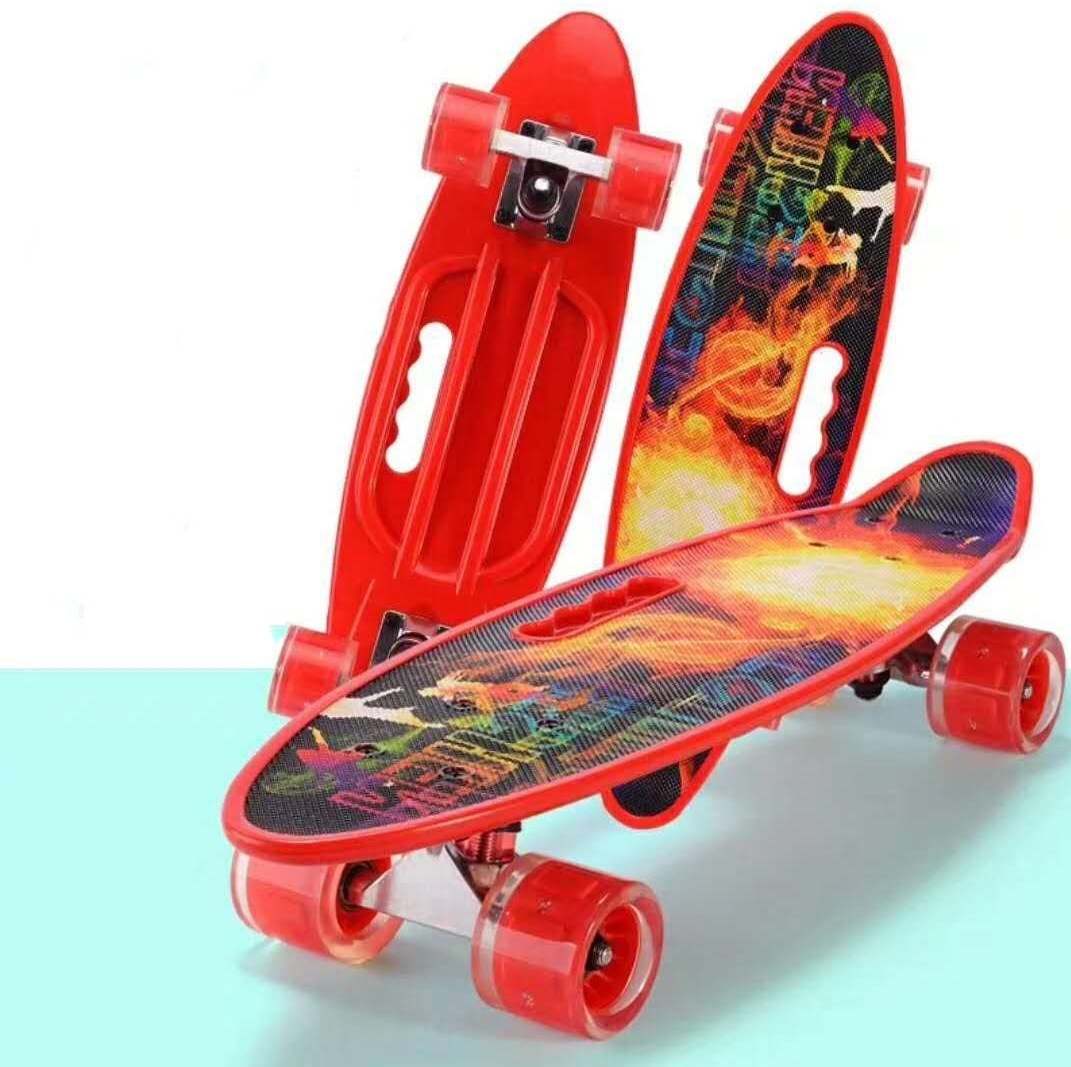 VÁN TRƯỢT THỂ THAO SKATEBOARD BẰNG NHỰA CAO CẤP VT03-CÓ ĐÈN LED PHÁT SÁNG KHI DI CHUYỂN