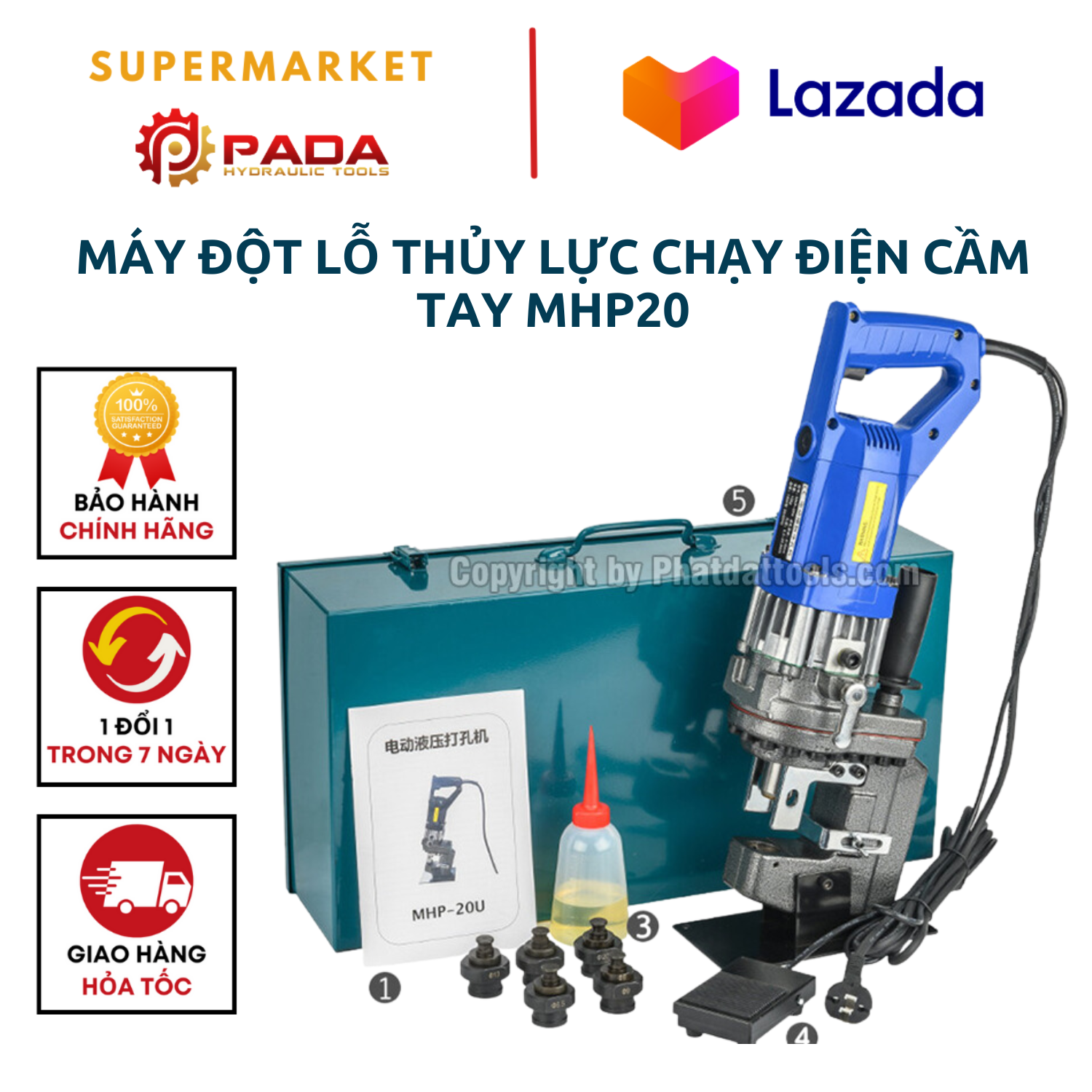 Máy đột lỗ thủy lực chạy điện cầm tay mhp20