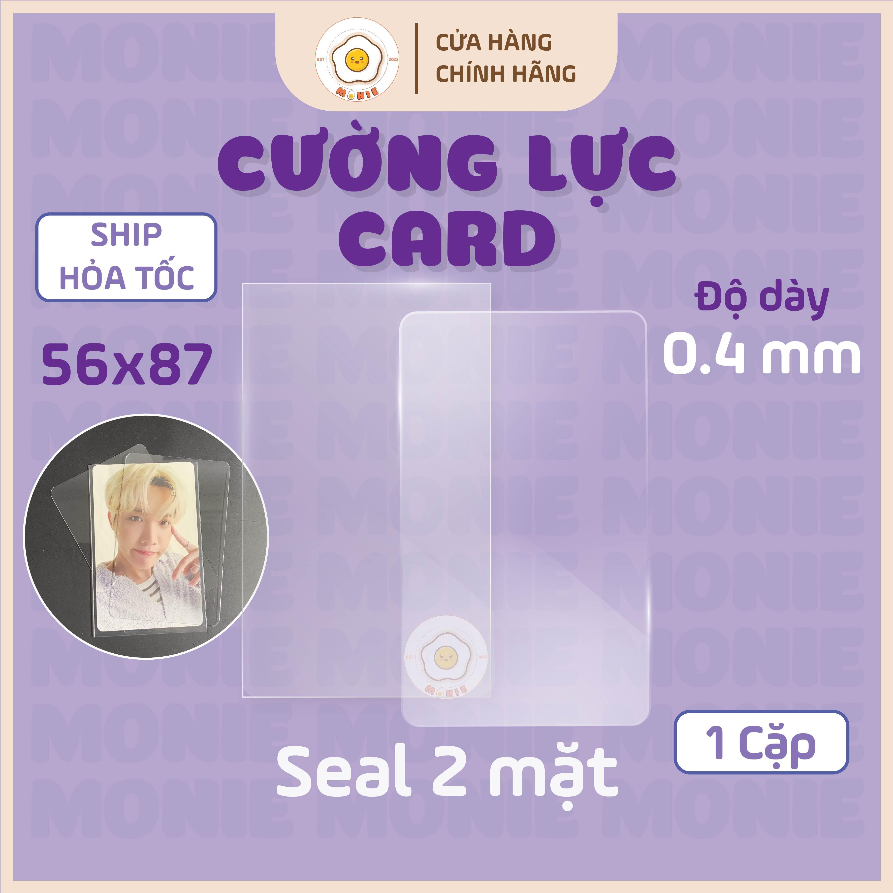 1 cặp cường lực card clear frame trong suốt cố định bảo vệ photocard.