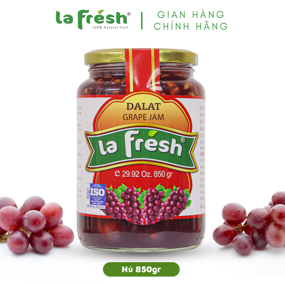 Mứt nho lafresh đà lạt hủ thủy tinh 850gr - dùng làm bánh, ăn với bánh mì, pha chế