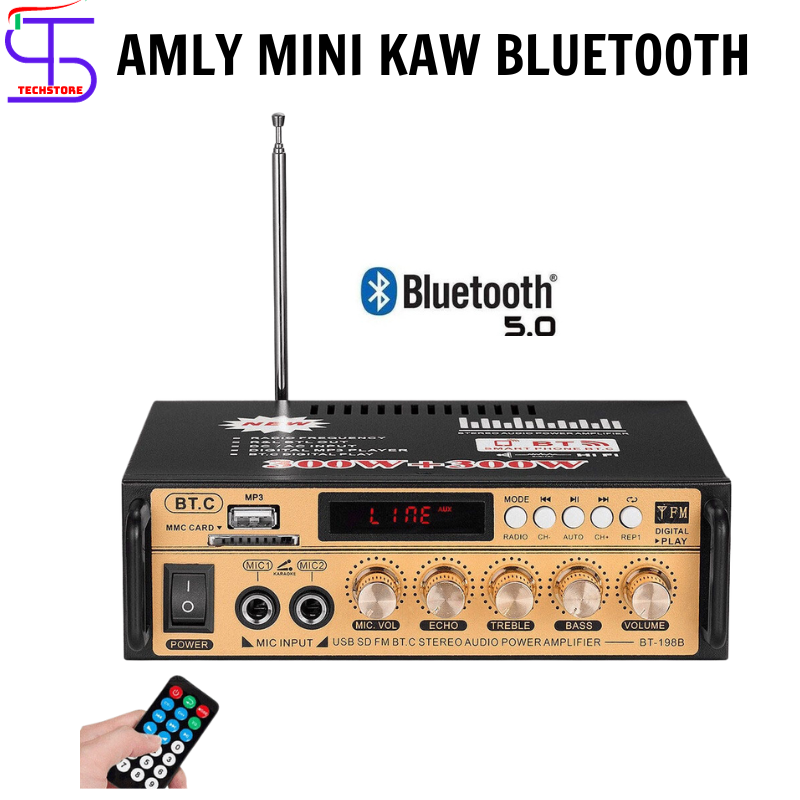(BAO XỊN) Âm Ly Mini, Amply Karaoke Kết Nối Bluetooth , Đa Chức Năng, Hàng Nhập Nguyên Chiếc, Amply Karaoke - Bảo Hành 12 Tháng - Lỗi 1 đổi 1