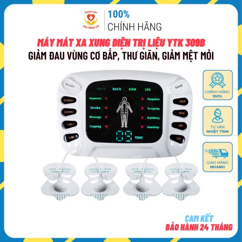 Máy Massage Xung Điện Trị Liệu Giảm Đau Cơ Thể YTK - 309B [Hàng Chính Hãng] - 15 Cường Độ Massage, 8 Chế Độ Rung Xoa Bóp, Kích Thích Giảm Đau Mỏi - Hỗ Trợ Lưu Thông Khí Huyết, Sử Dụng 2 Người Cùng 1 Thời Điểm