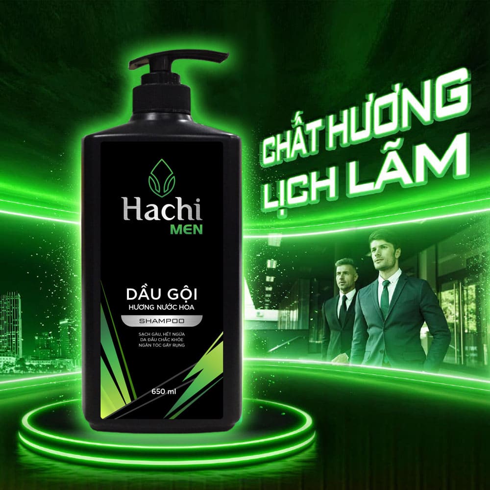 Dầu gội hachi-men hương nước hoa cao cấp 650g/chai . tặng 1 sữa tắm men 100 ml
