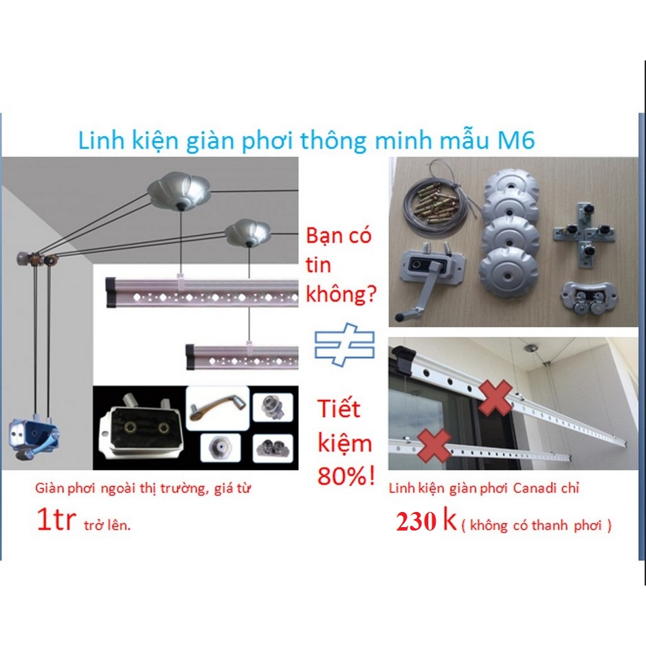 [HCM]COMBO LINH KIỆN GIÀN PHƠI ĐỒ NÂNG HẠ THÔNG MINH