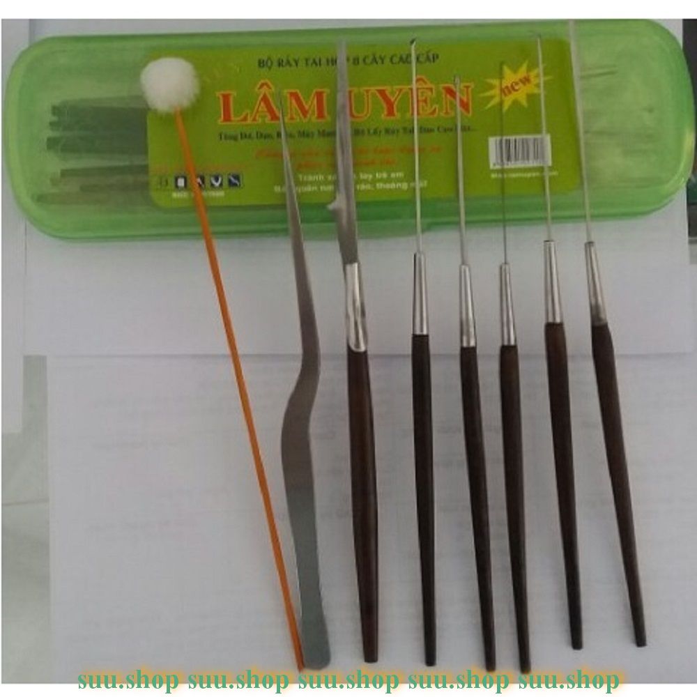 Dụng cụ ráy tai 08 món lâm uyên hộp nhựa