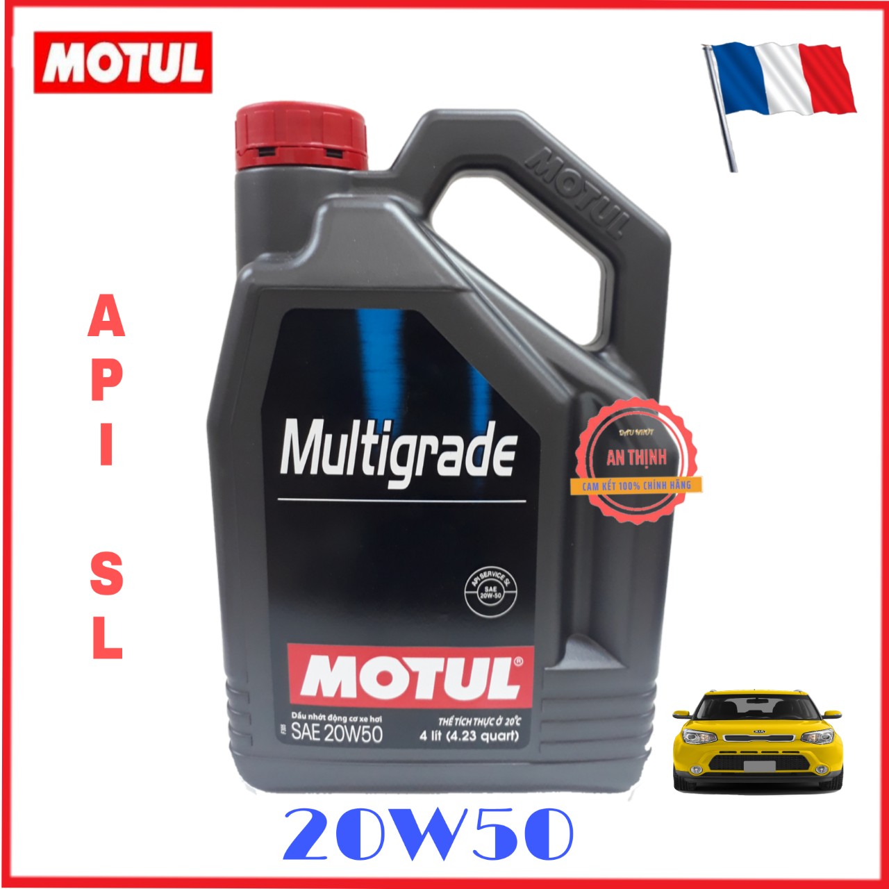 DẦU NHỚT Ô TÔ MOTUL MULTIGRADE 20W50 API SL/CF 4L, Có Tem QR Chống Giả