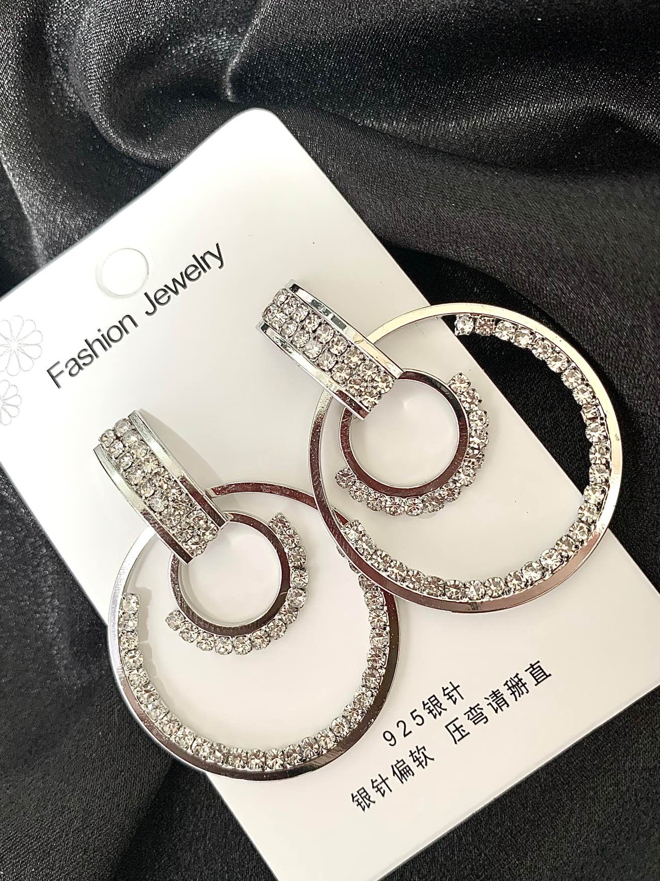 Đôi Bông Tai Tròn Mạ Bạc S925 Đính Đá Thời Trang Cho Nữ - Shara Jewelry