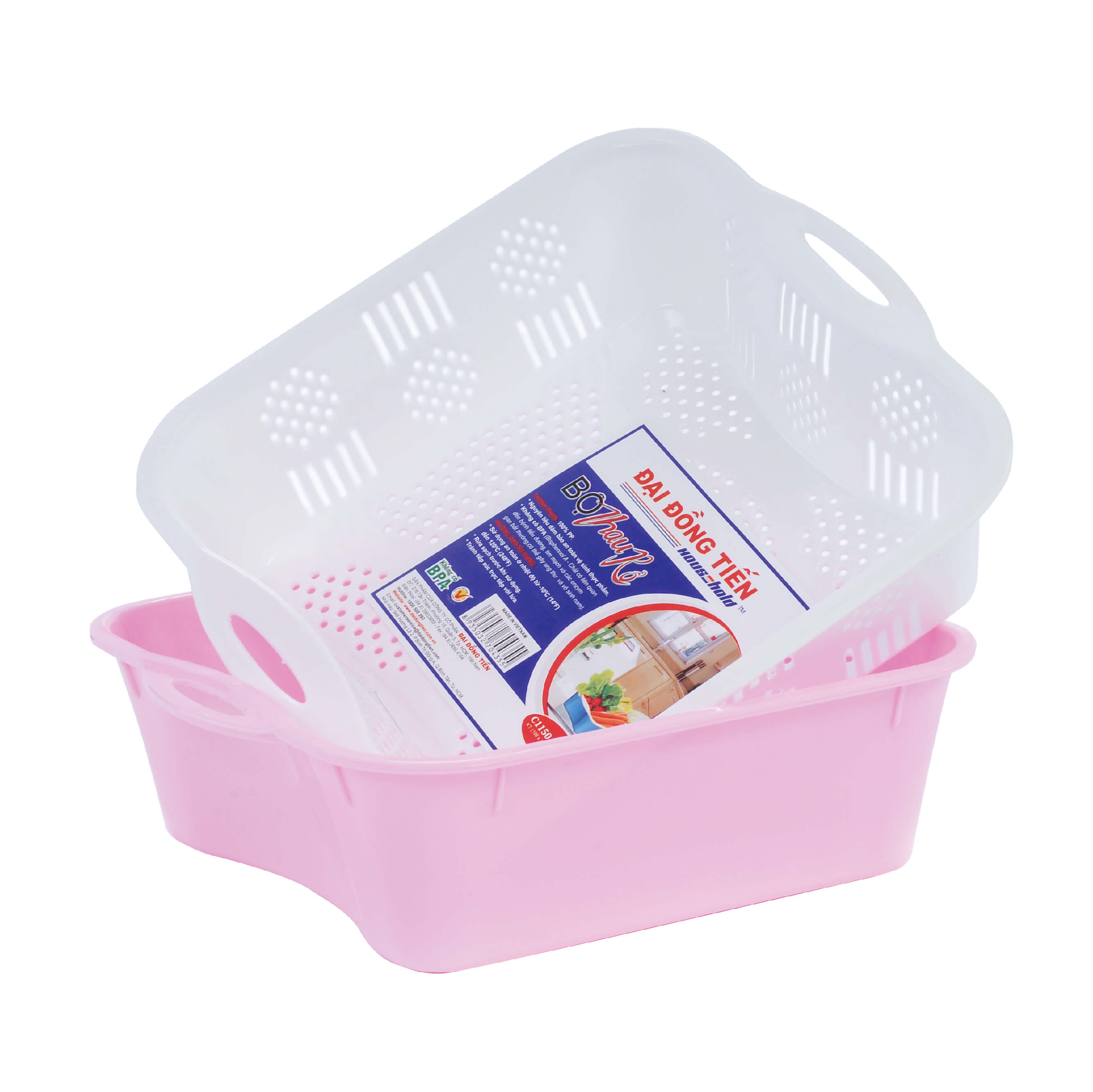 Bộ thau rổ vuông lớn đại đồng tiến c1152 - j1152