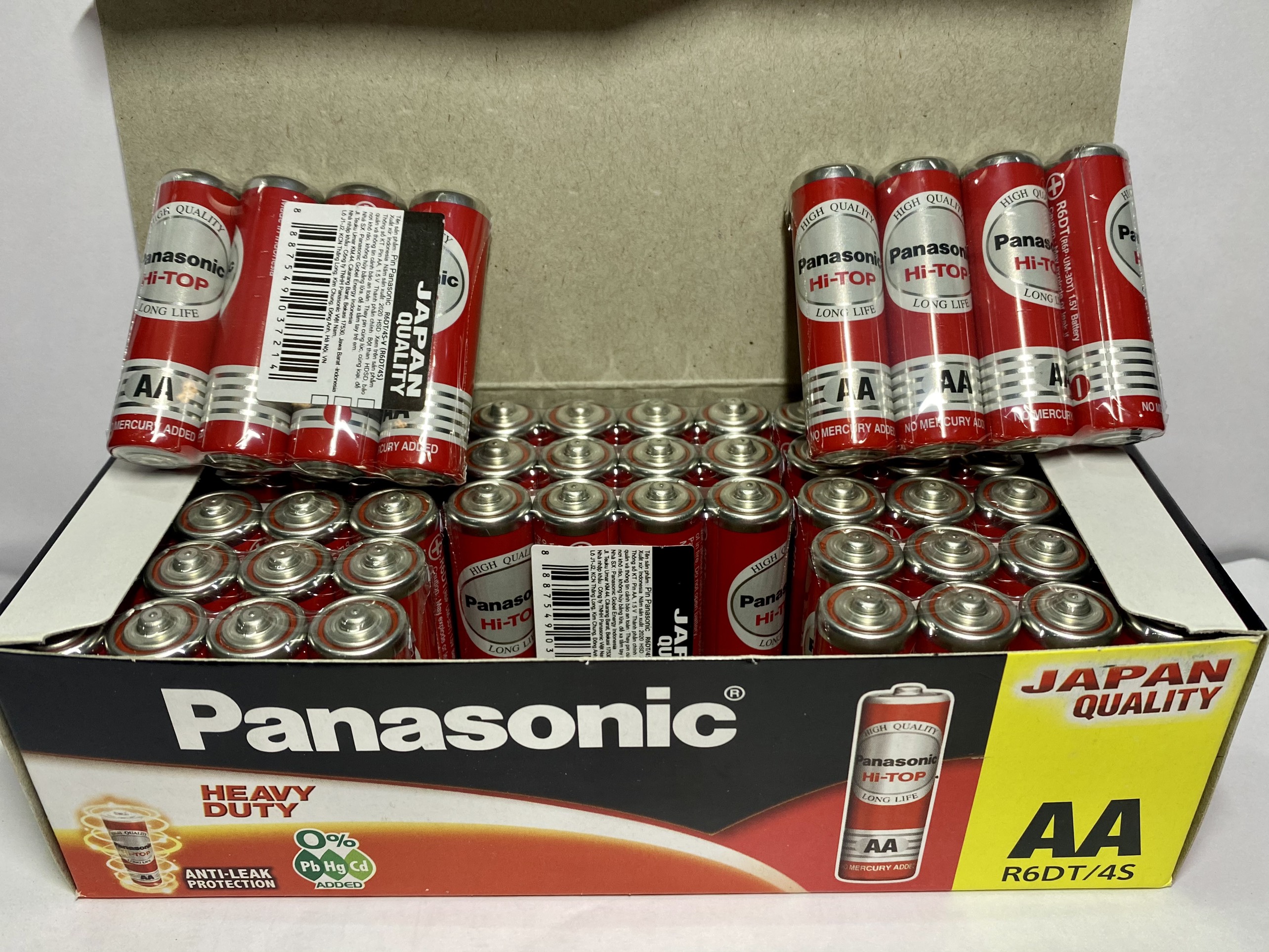  HCM Hộp 15 vỉ pin tiểu AA Hi-Top Panasonic R6DT 4S Hàng chính hãng  