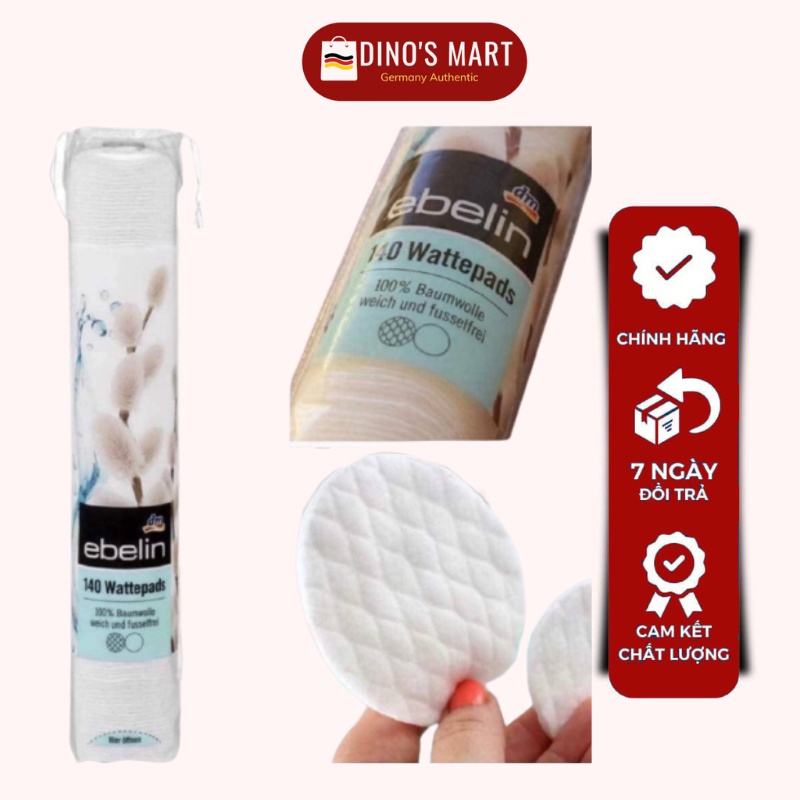 Bông tẩy trang cao cấp ebelin đức 140 miếng 2 mặt mềm mịn - bông tẩy trang ebelin wattepads 100% cotton