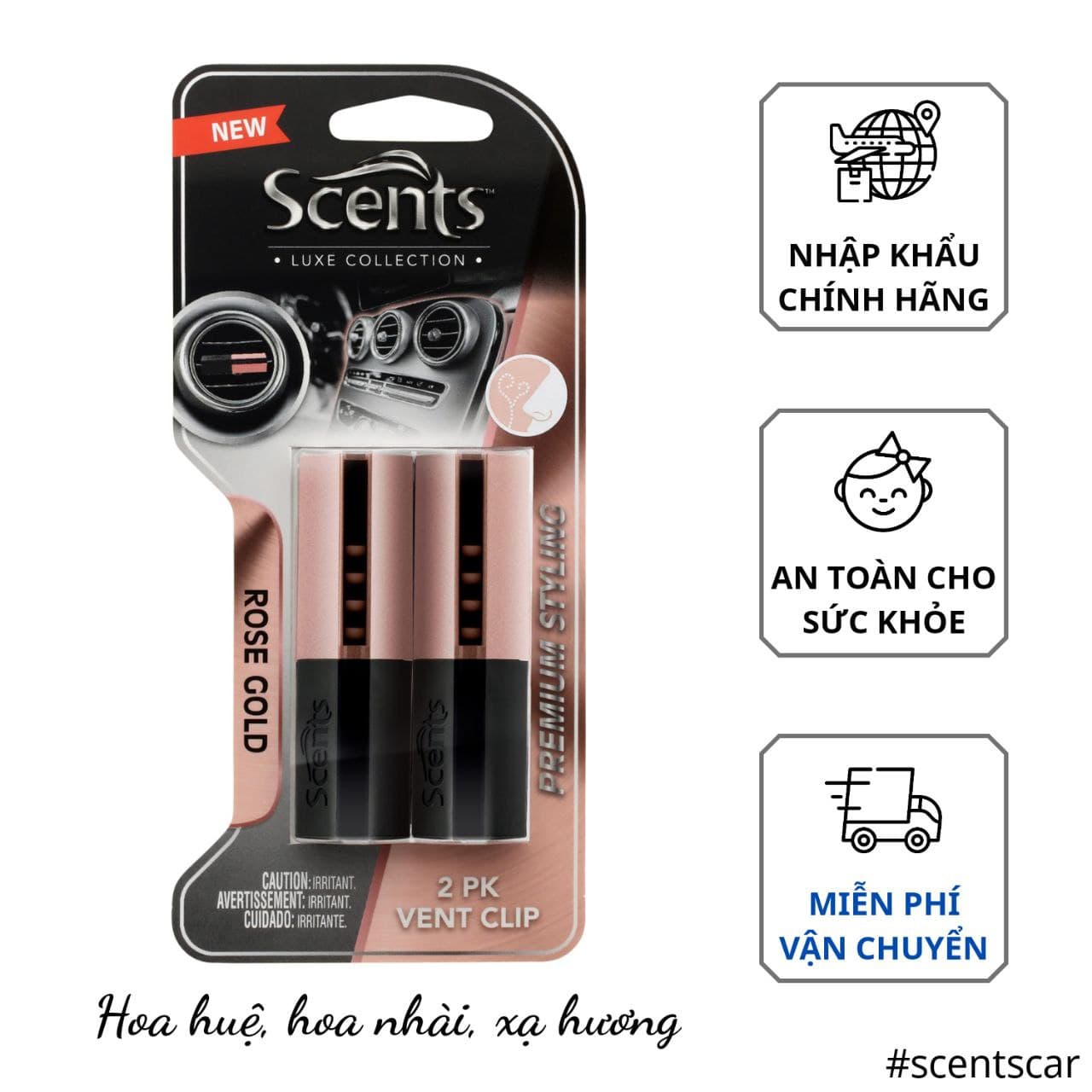 Nước Hoa Kẹp Cửa Gió Scents Luxe Vent Nhập Khẩu Chính Hãng