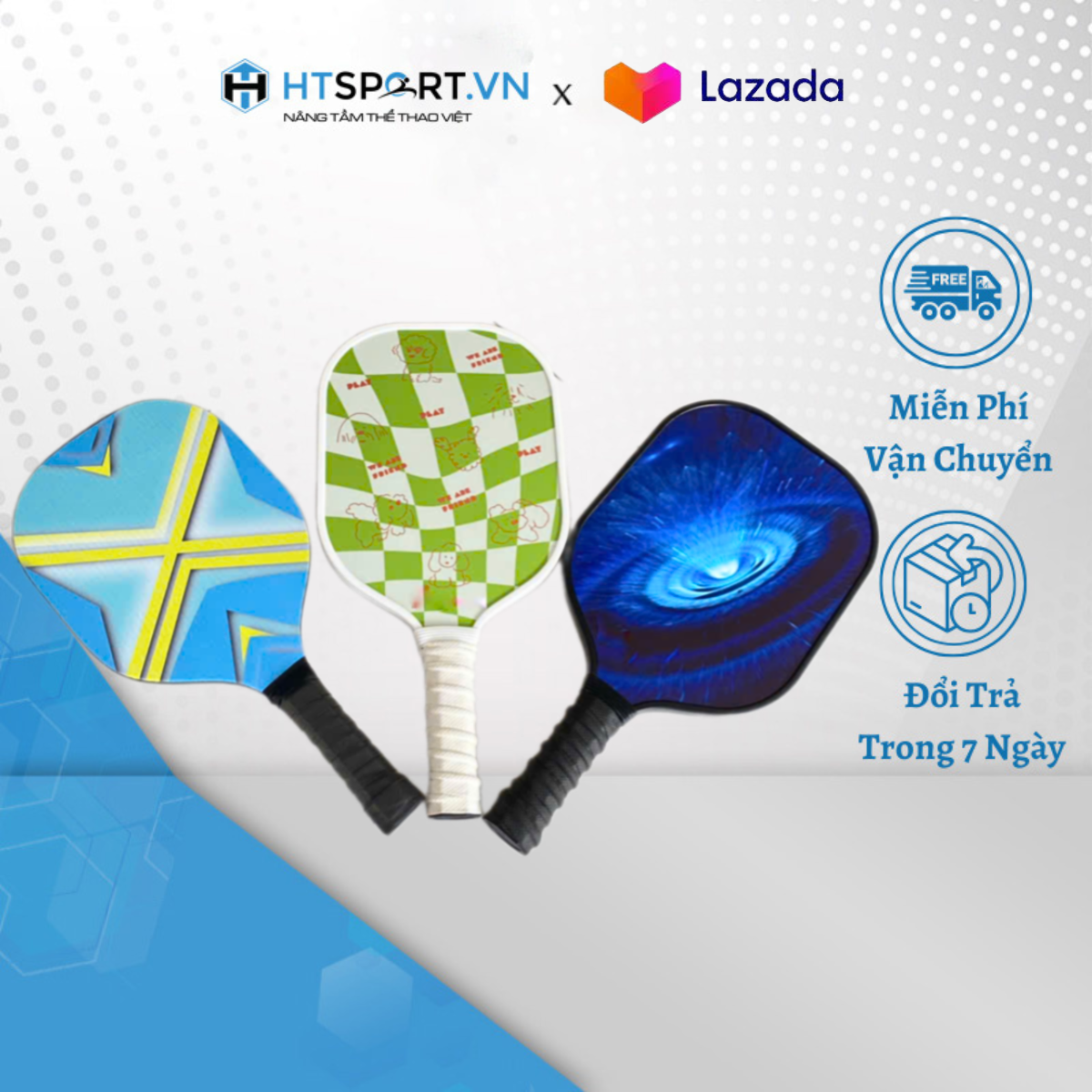 Vợt Pickleball Trẻ Em, Người Lớn Tay Cầm Chống Trơn Trượt, Siêu Nhẹ Bền ( 1 Vợt )