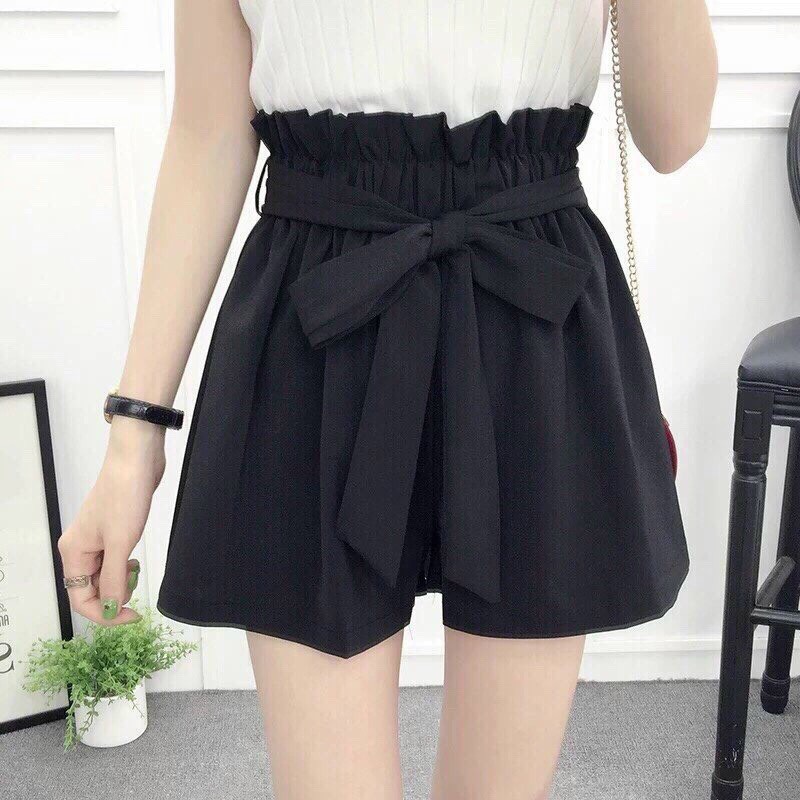 Quần đùi nữ cột nơ bụng thời trang xinh xắn