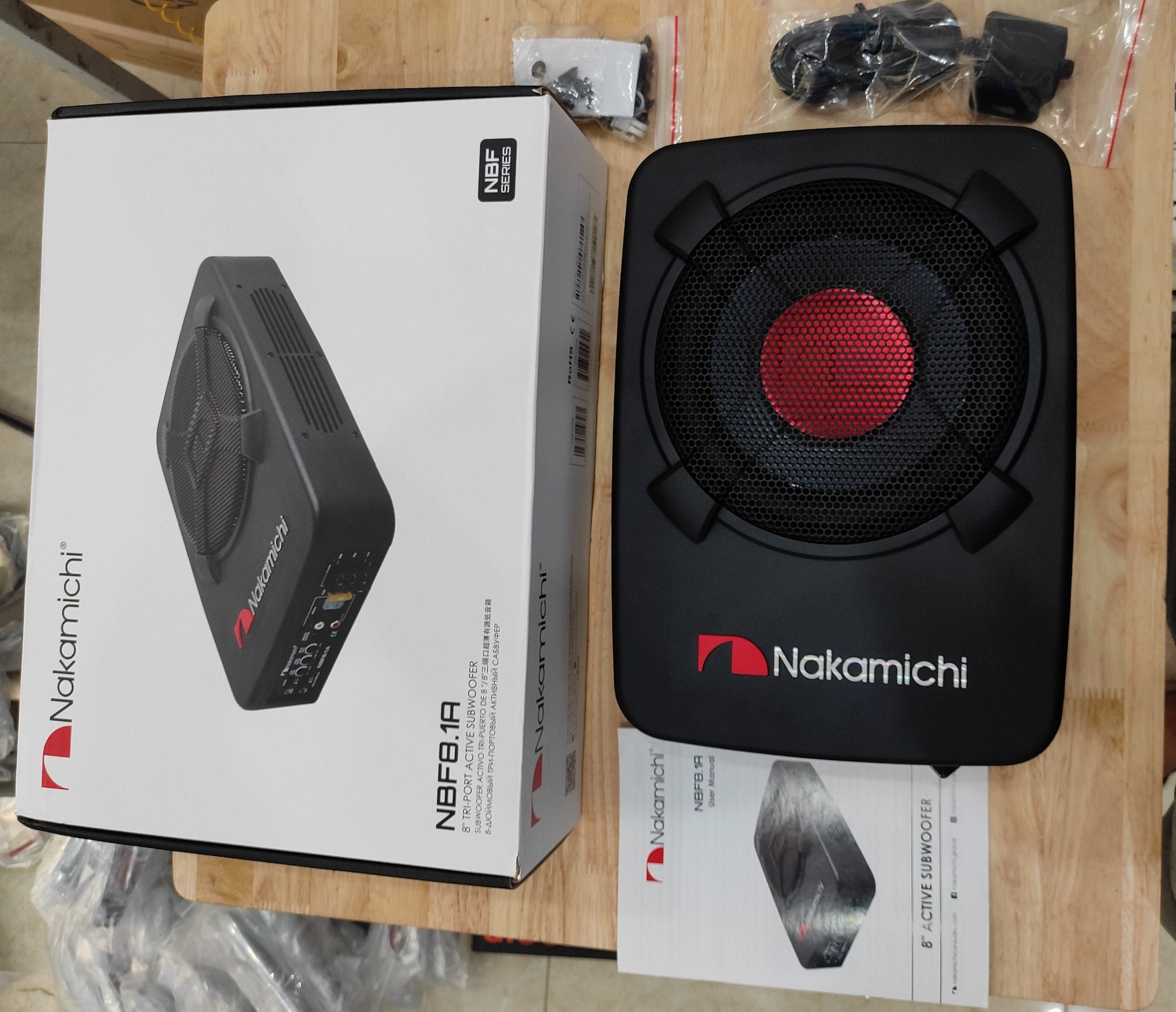 Loa Sub Ô tô, Loa Sub Nakamichi NBF8.1A 8'' 1500W Âm Thanh Hay Sống Động, Đầy Đủ Phụ Kiện Dây Giắc, Có Kỹ Thuật Viên Hướng Dẫn Từ Xa, Bảo Hành 12 Tháng