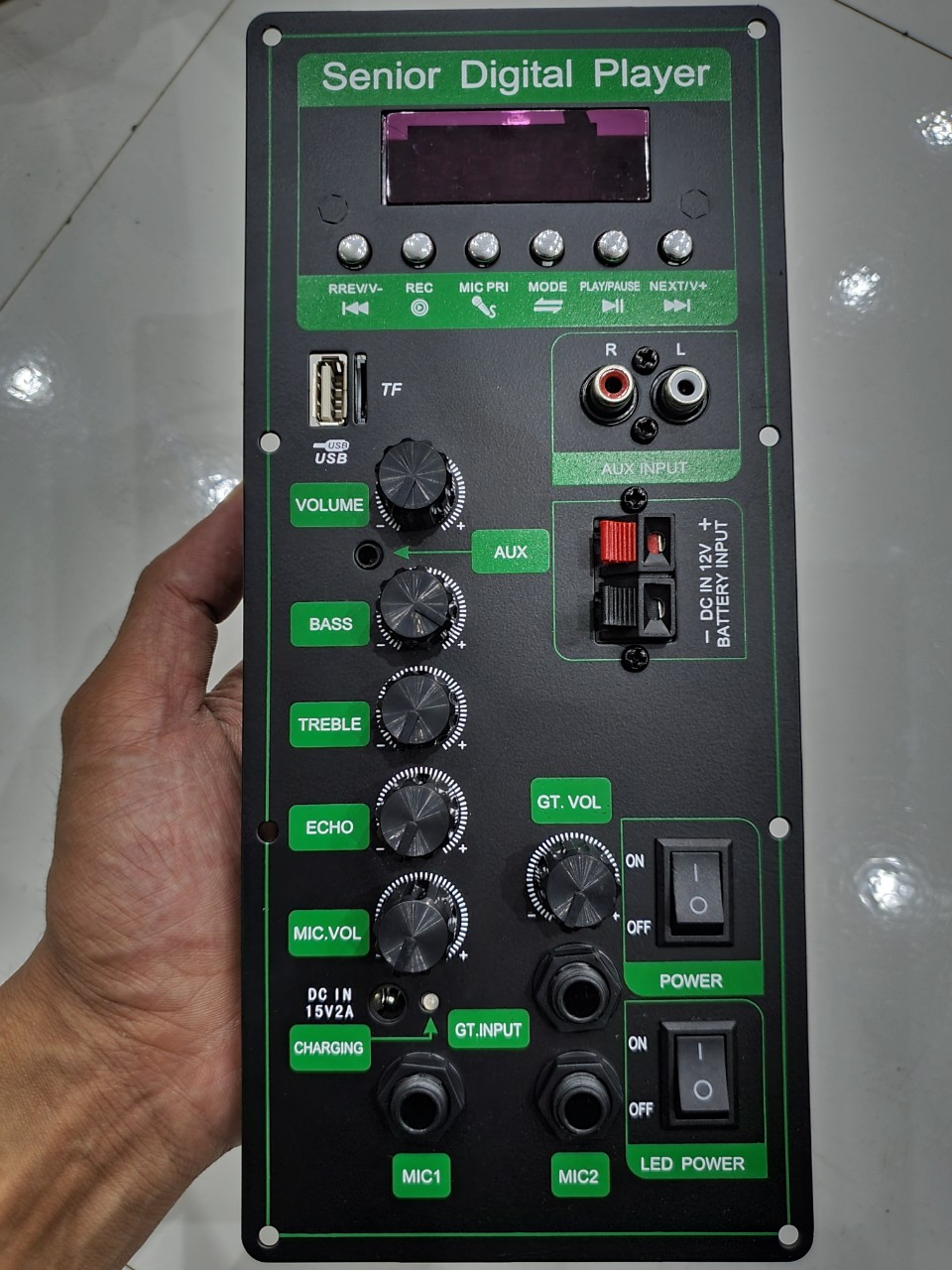 Mạch loa kéo cs8676 11x25cm kèm nguồn 15v 2a
