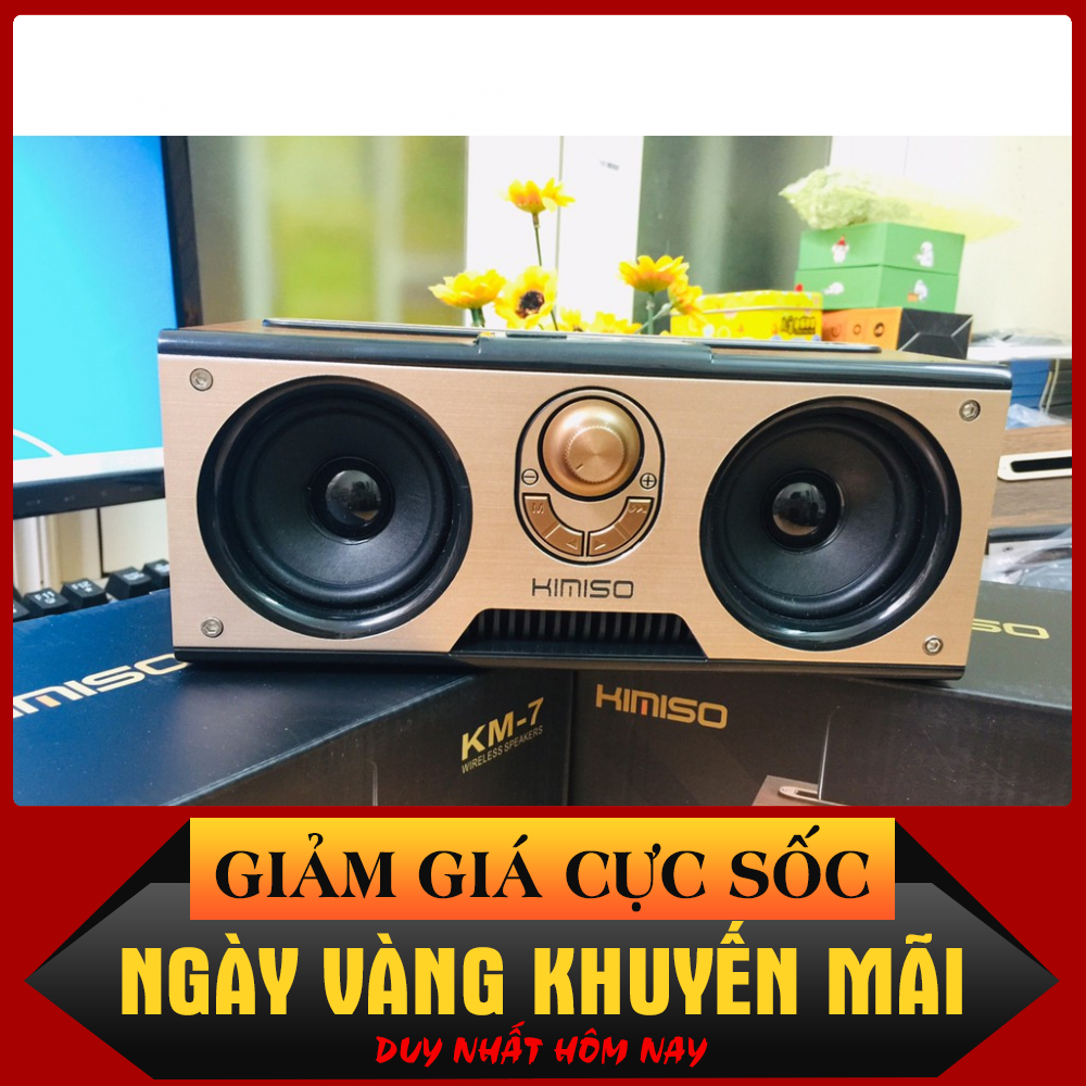 {Giảm Sốc} Loa BLueTooTH Cao Cấp Nghe Nhạc Hay, Kimiso KM7 Thiết Kế Cổ Điển Vân Gỗ - Cực Chất - Nghe Nhạc - Cực Hay