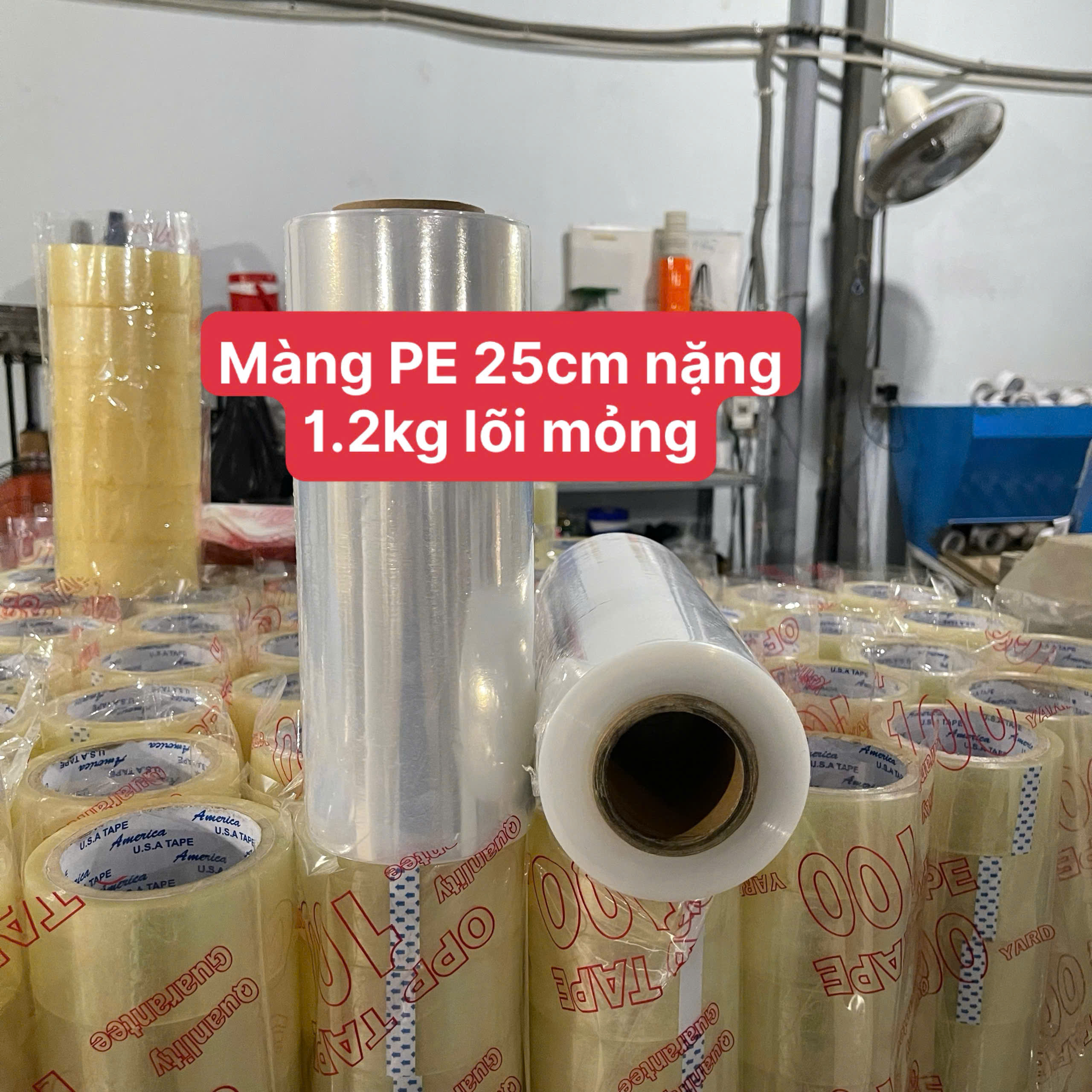 Màng PE 25cm 1.2Kg Màng Quấn Hàng Hoá Chống Bụi Bẩn