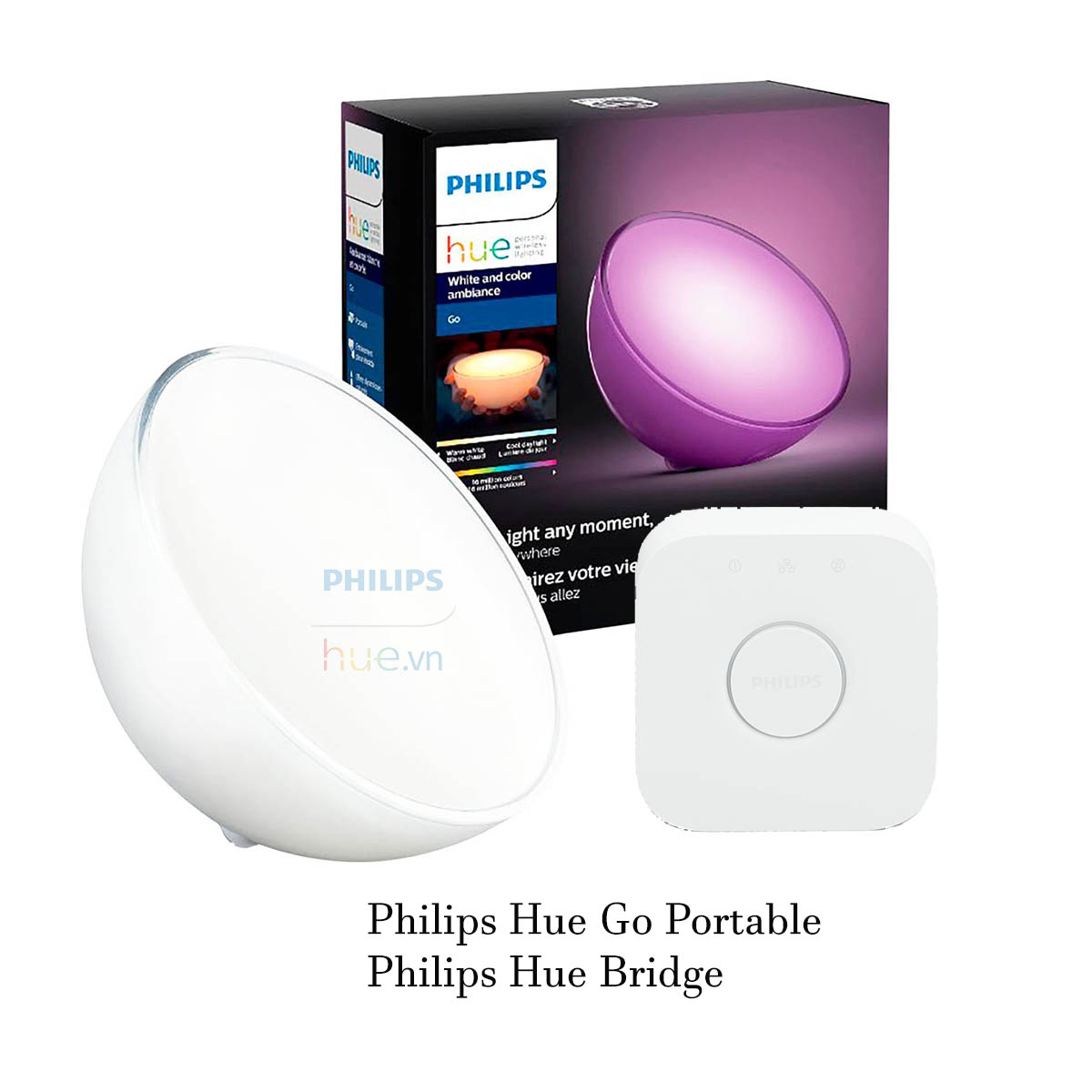 Combo Philips Hue Go Portable Zigbee và Hue Bridge