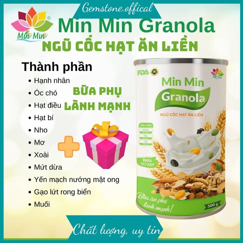 Ngũ cốc hạt ăn liền Minmin siêu ngon- ngũ cốc ăn sáng, giảm cân, giữ dáng, đẹp da.phù hợp cho người ăn kiêng, tập gym_ Gemstone.offical