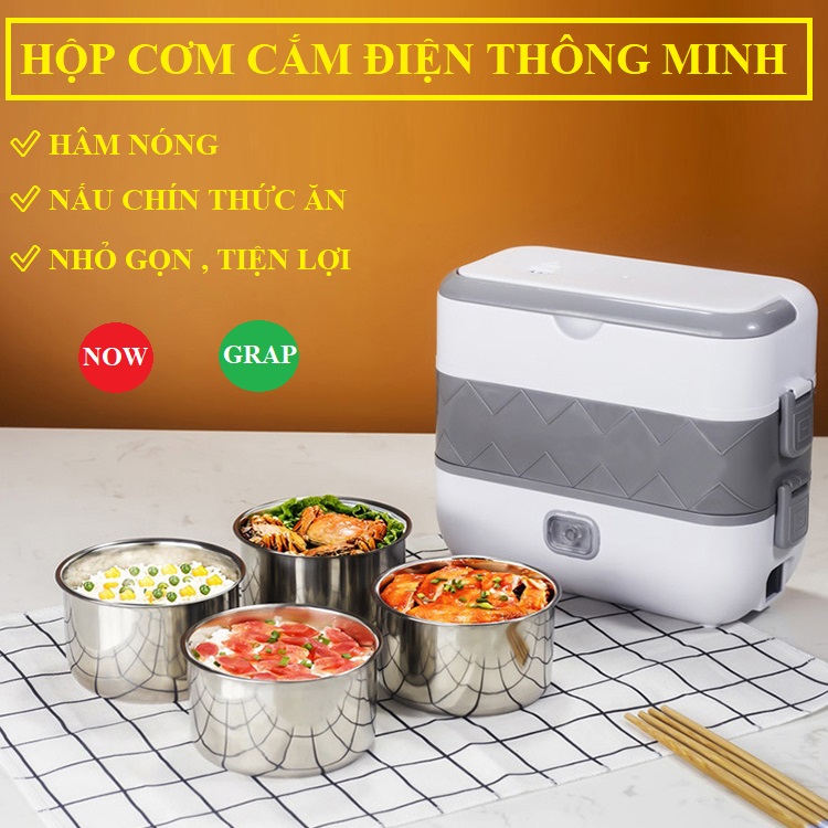 Hộp đựng cơm, hộp cơm giữ nhiệt, Hộp cơm cắm điện - hộp cơm cắm điện nấu và hâm nóng thức ăn cắm điện thông minh, Nồi cơm điện mini hộp cơm văn phòng cắm điện - MIỄN PHÍ SHIP
