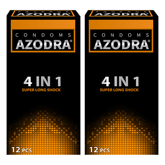 mẫu mới combo 2 hộp bao cao su azodra tổng hợp gân gai mỏng kéo dài thời 2