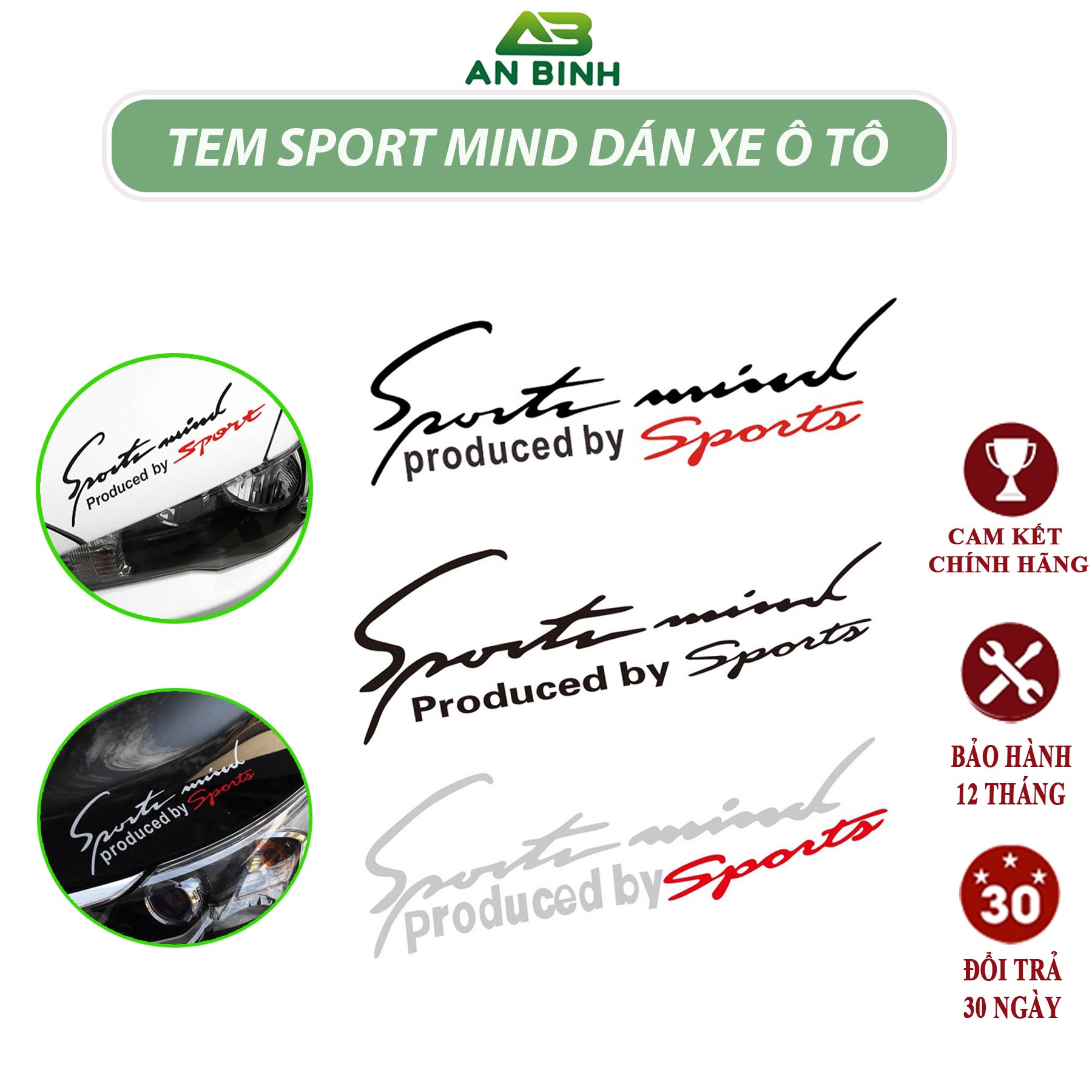 Tem sport mind dán xe ô tô - tem ô tô thể thao sport mind