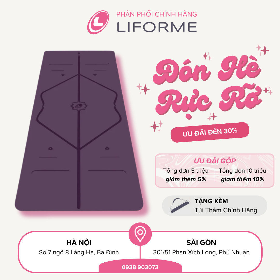 Thảm tập yoga Liforme Classic 4.2mm - Purple Earth