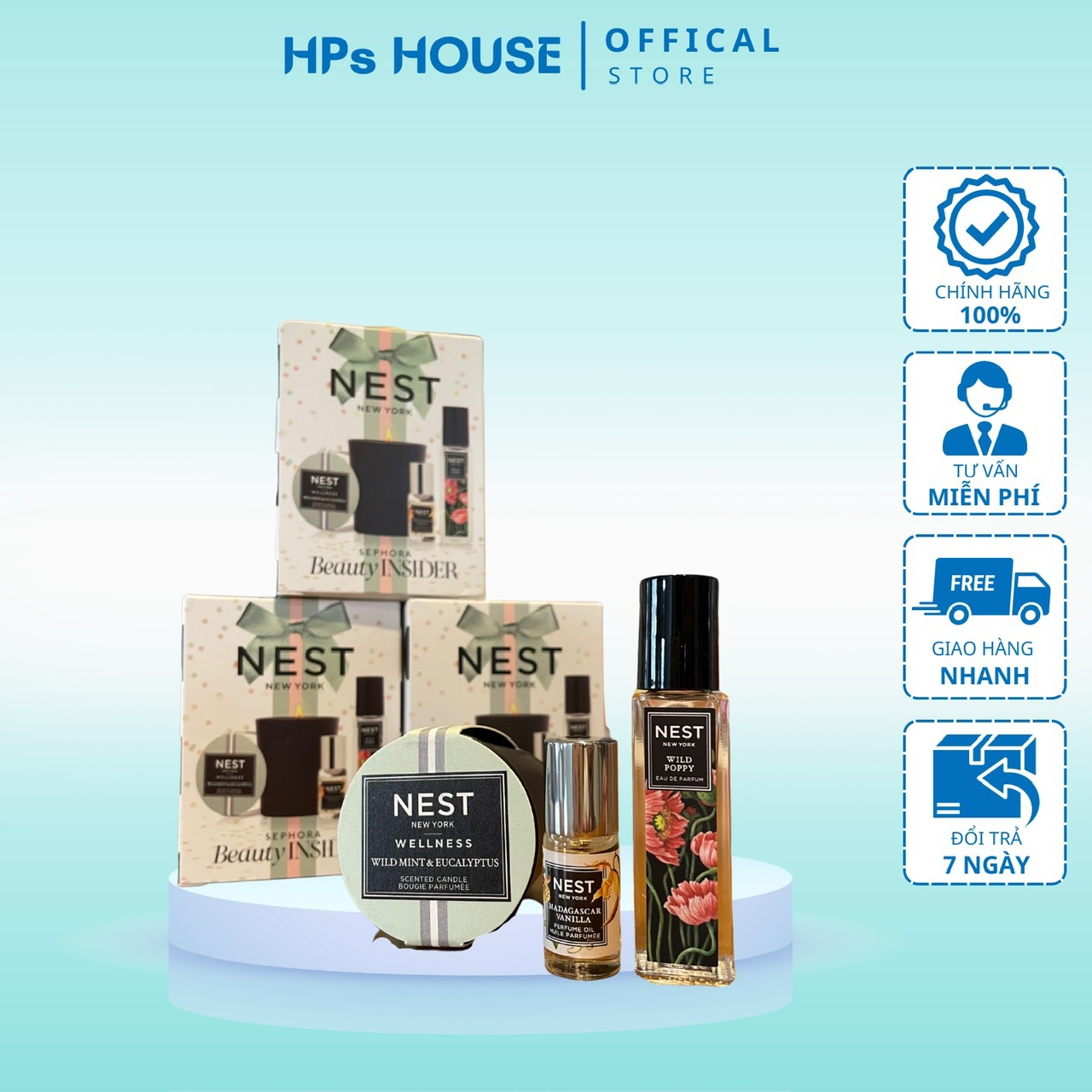 Set quà tặng sephora - nest best of nest birthday gift set - nước hoa - tỉnh dầu - nến thơm - minisize