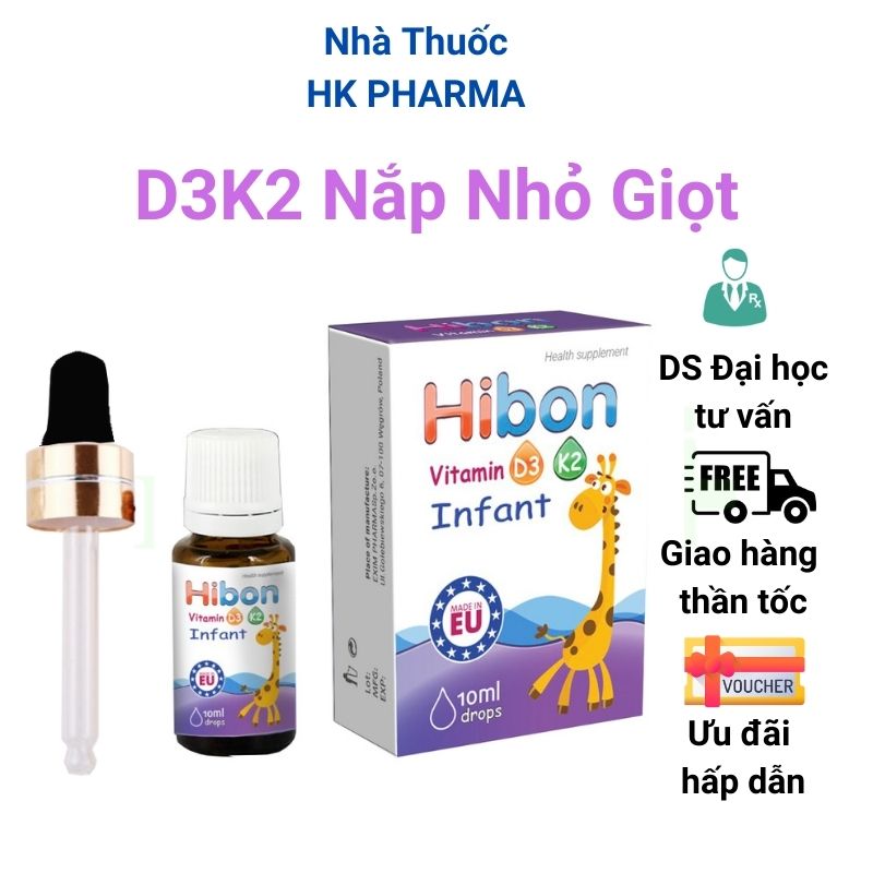 Vitamin D3 + K2 HiBON Nhập Khẩu Chính Hãng Từ Châu Âu