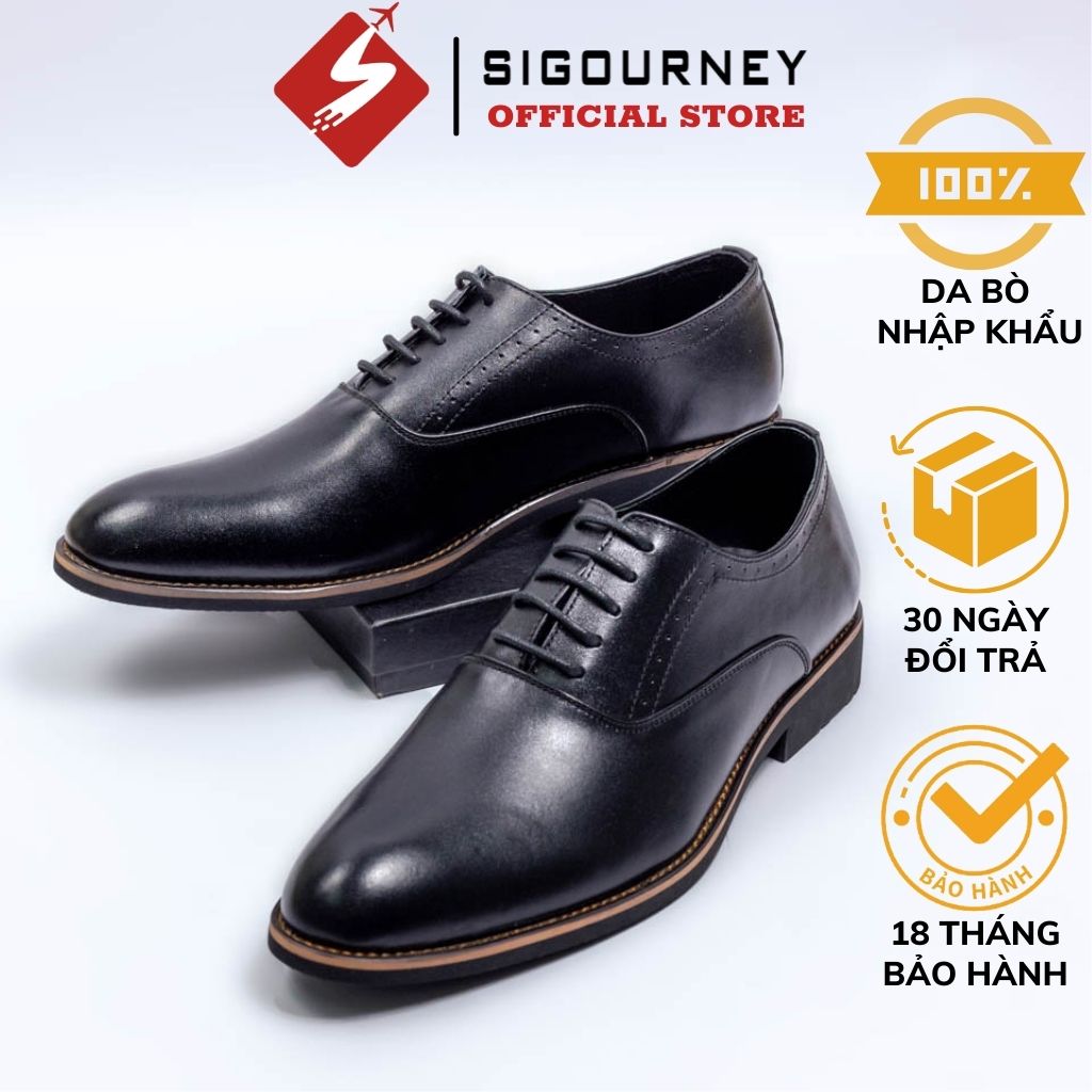 Giày Oxford nam cao cấp từ da bò nhập khẩu cực kì sang trọng SIGOURNEY SIG-17