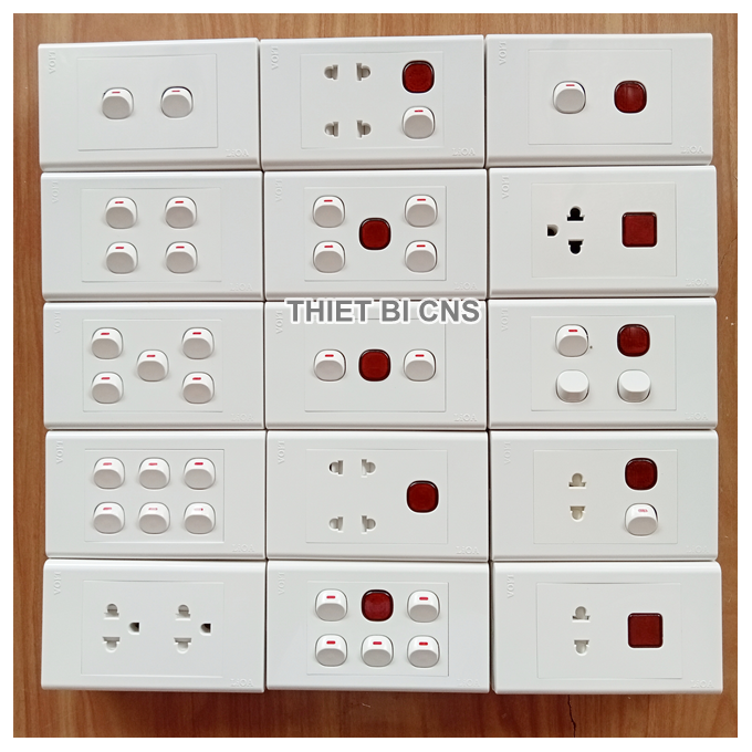 COMBO Công tắc tròn - Ổ cắm, Ổ mạng lan, Ổ TV -  LiOA SE18 Chính hãng