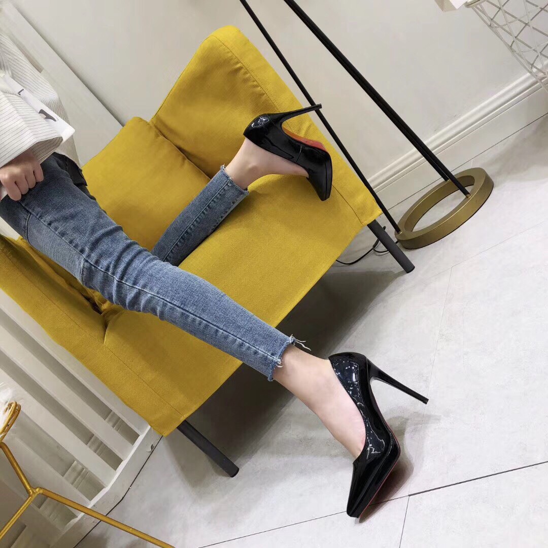 Giày cao gót nữ đế nhọn 10 phân chất da bóng Full 3 màu cực hót (Đen, Trắng, Nude)