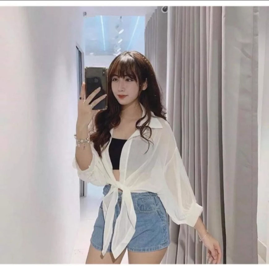 [HCM]Áo sơ mi voan mỏng kiểu khoác ngoài hot trend cá tính có size lớn