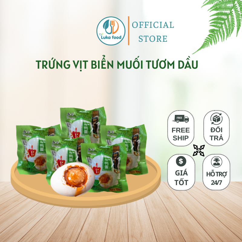   1 tặng 2  Combo 10 Trứng Vịt Biển Muối Tươm Dầu nội địa Trung tặng thêm 2 trứng 