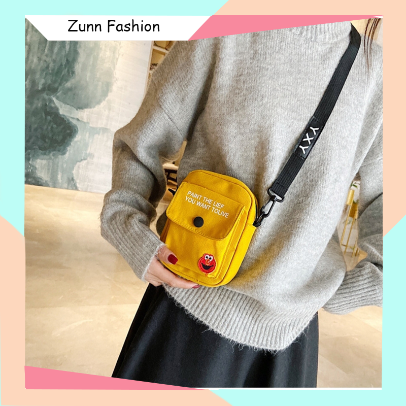Túi xách tote nữ đeo chéo mini vải canvas đẹp có khóa miệng TD17