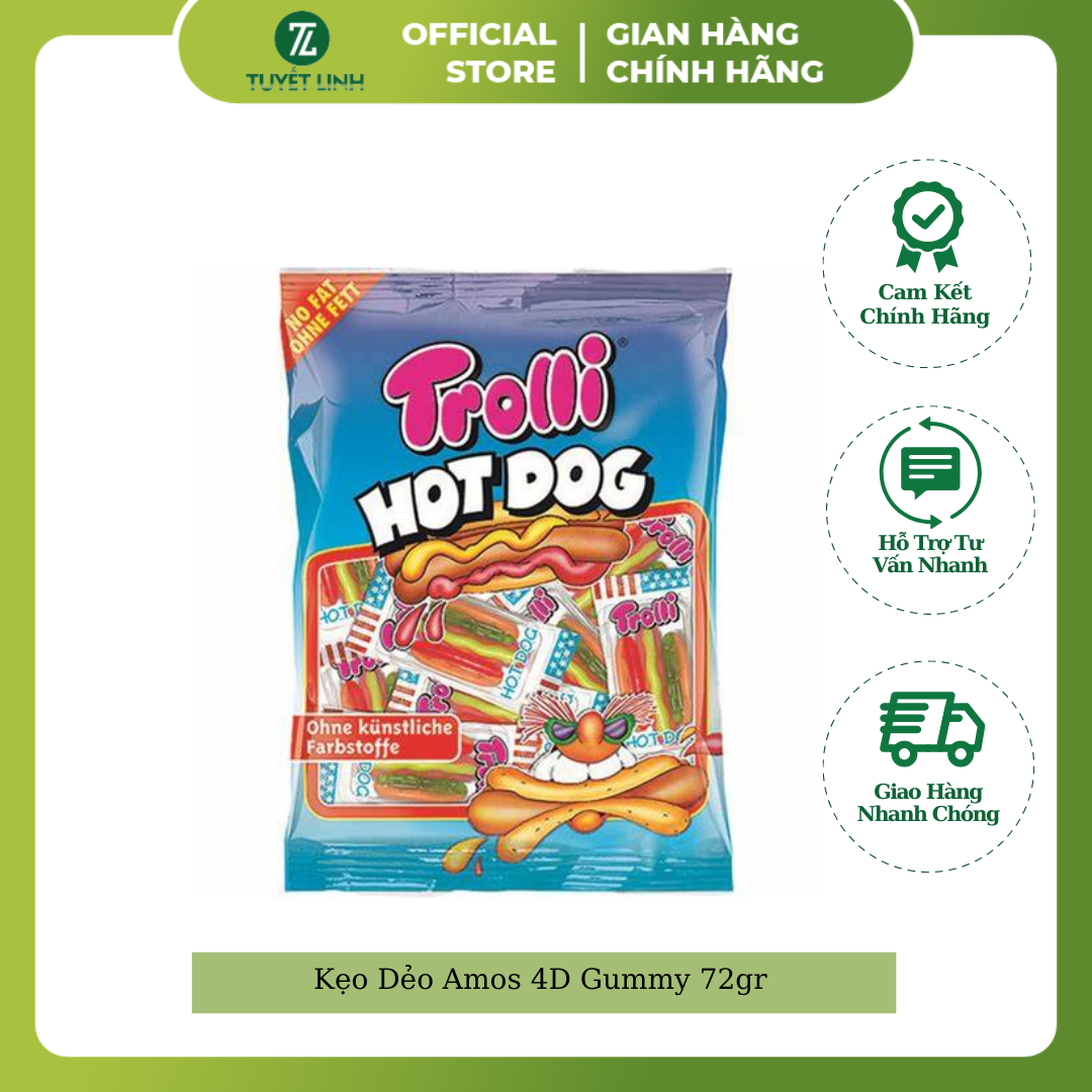Kẹo dẻo trolli hot dog - 540g