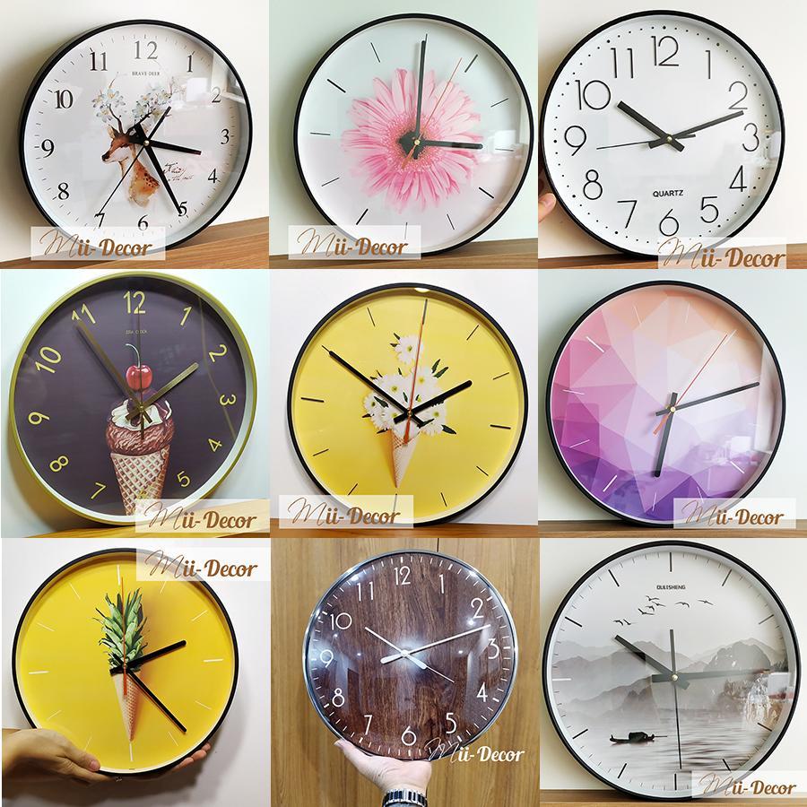 15 mẫu đồng hồ tròn mặt kính trang trí siêu đẹp - Đồng hồ treo tường trang trí - DH088
