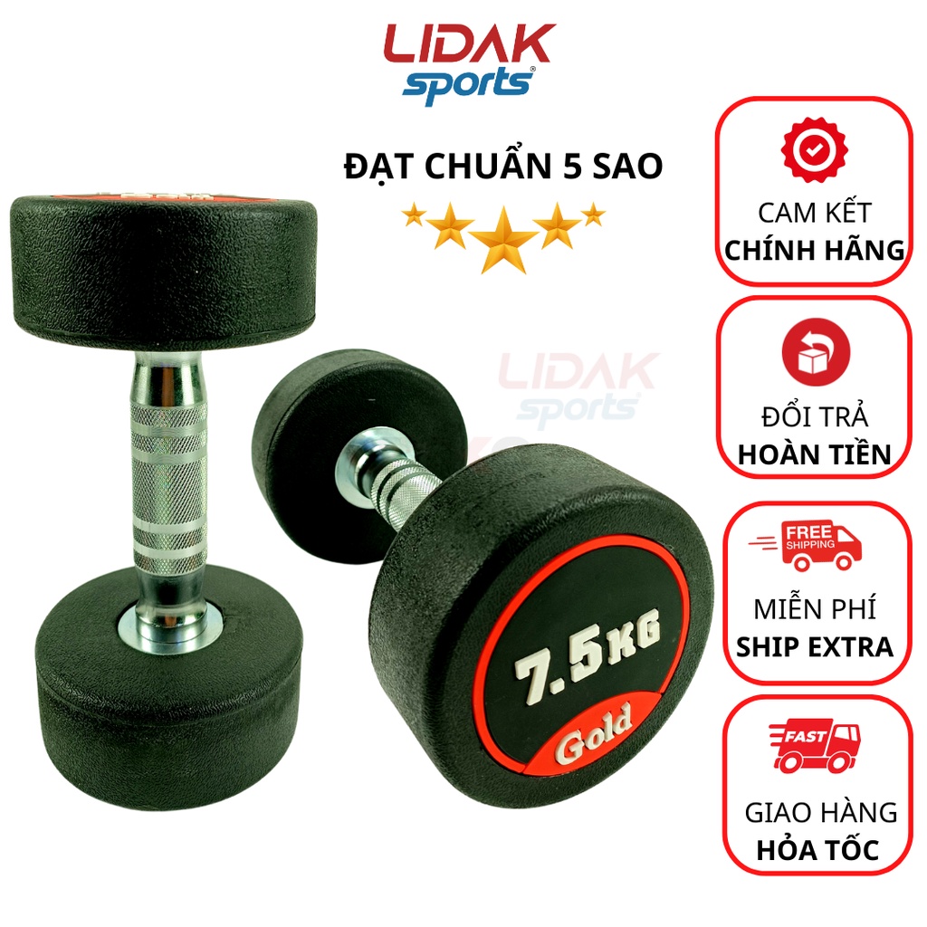 Tạ tay Gold chính hãng lõi sắt bọc cao su 7,5kg
