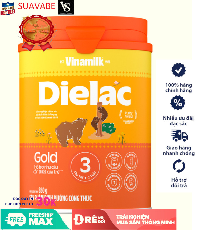 SỮA BỘT VINAMILK DIELAC ALPHA GOLD STEP 3 850G