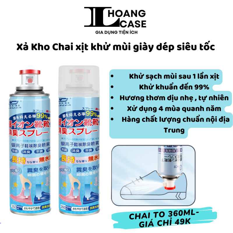 ( Xả Kho ) Chai xịt khử mùi hôi giày dép Nano Bạc, bình xịt thơm khử mùi mồ hôi chân kháng khuẩn đến 99%