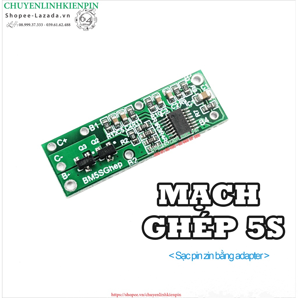 Mạch ghép 5s-18v siêu nhỏ kt 10x30mm