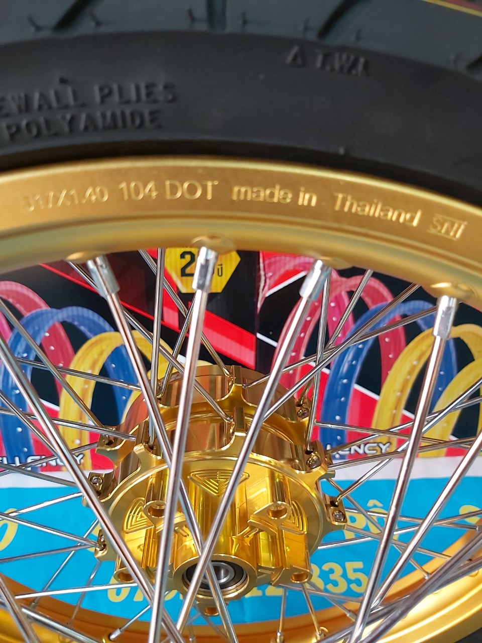 [HCM]Bánh căm khế vàng EXCITER 150 niềng nhôm yoko THÁI VỎ BLAZETECH THÁI