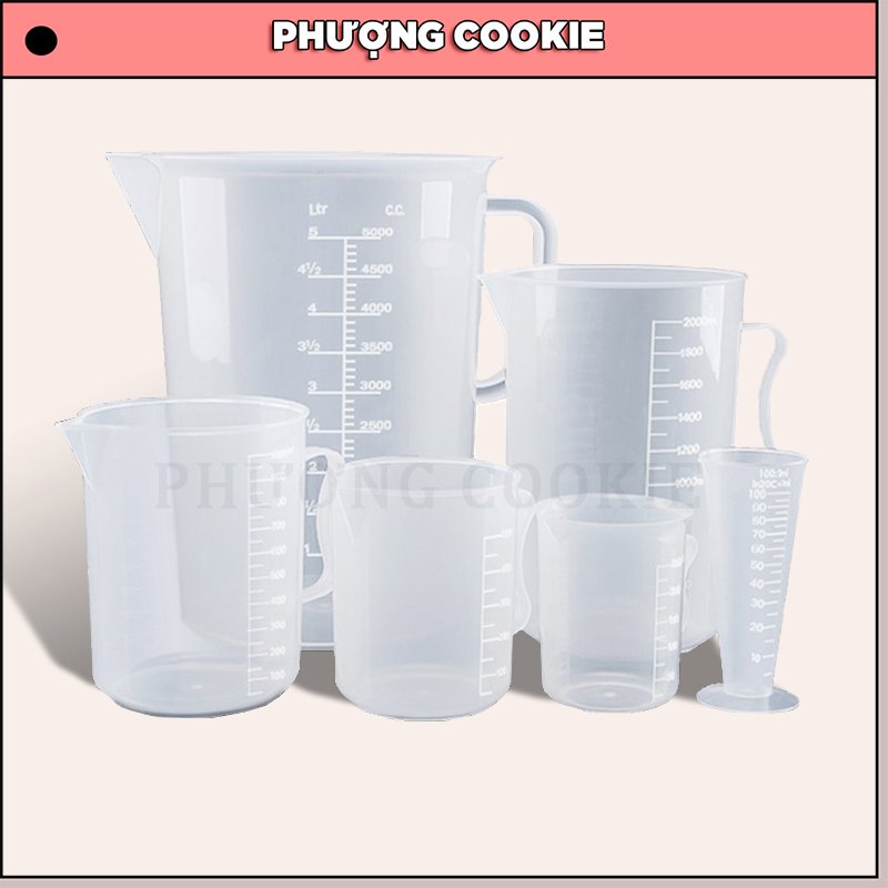 Ly đong nhựa có vạch chia định lượng  - Phượng Cookie