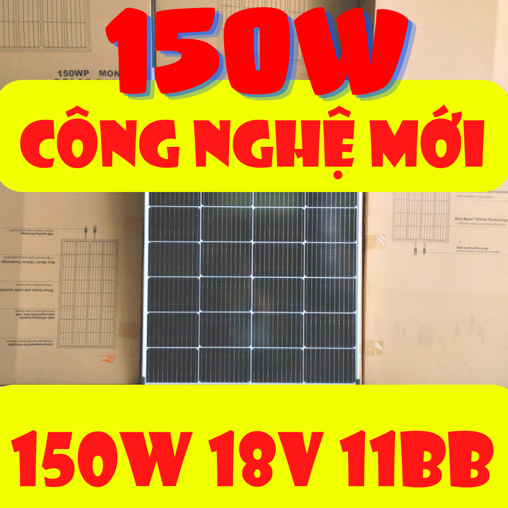 💥 công nghệ mới 150w 18v 11bb 💥 tấm pin năng lượng mặt trời 150w mono hiệu suất cao tặng jack mc4