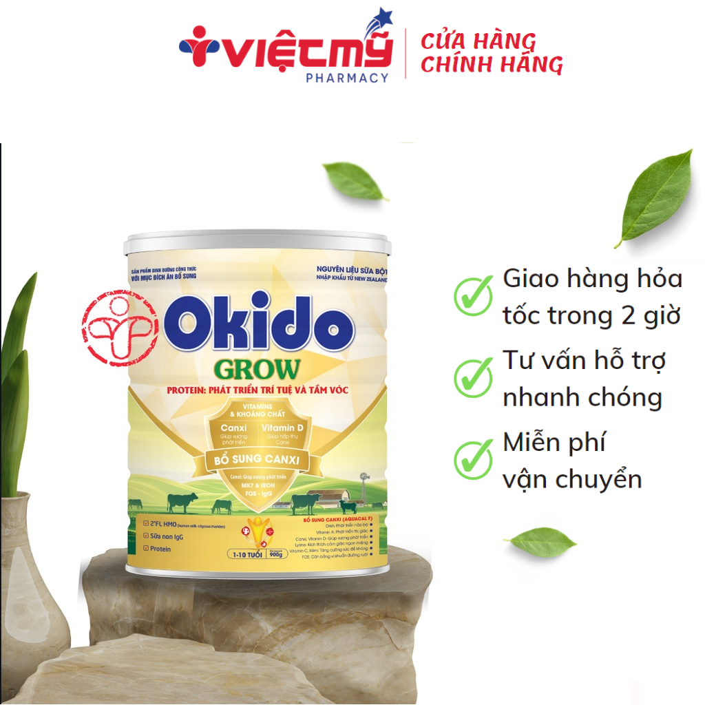 Sữa Okido tăng cường miễn dịch, phát triển trí tuệ cho trẻ, ngăn ngừa loãng xương cho người lớn Việt