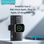 KUULAA 5000MAH Power Bank with Qi Wireless for i Watch Apple Watch Wireless Powerbank with Attraction Function Portable Charger Built-in Lightning Cable Mini Lithium Battery with Type C Fast Charging