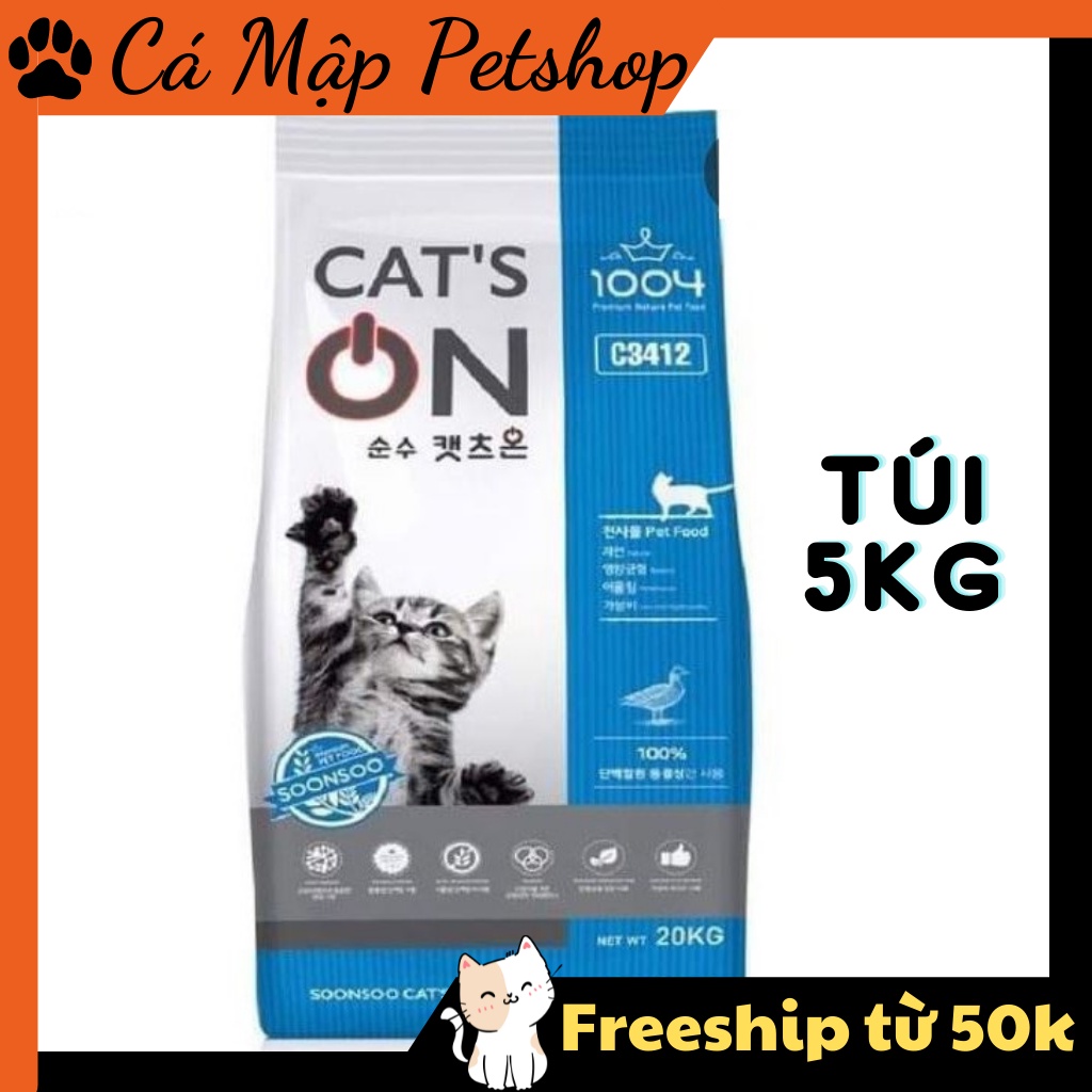 Hạt cho mèo Catson, Hạt cho mèo xuất xứ Hàn Quốc dành cho mèo mọi lứa tuổi - Túi 5kg