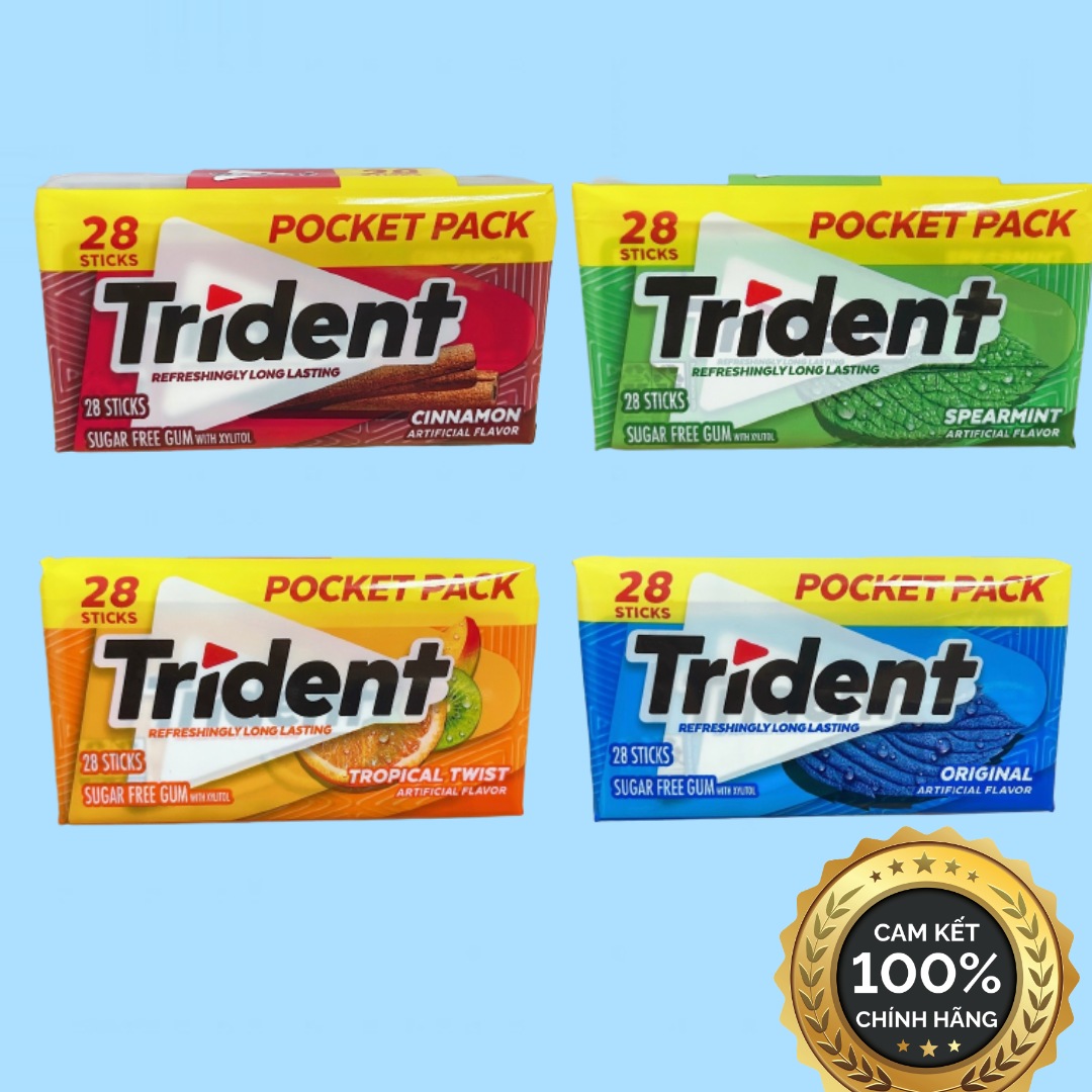 Kẹo Gum Không Đường Trident Giúp Thơm Miệng Nhập Khẩu Mỹ