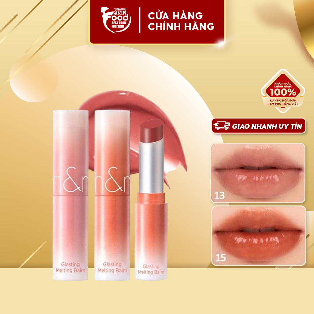 [New][DUSTY on the NUDE] Son Dưỡng Dạng Thỏi Có Màu Thuần Chay Dưỡng Ẩm Mềm Môi Romand Glasting Melting Balm 3.5g